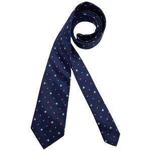 VERSACE Blue Geometric Floral Silk LUXURY Tie ITALY